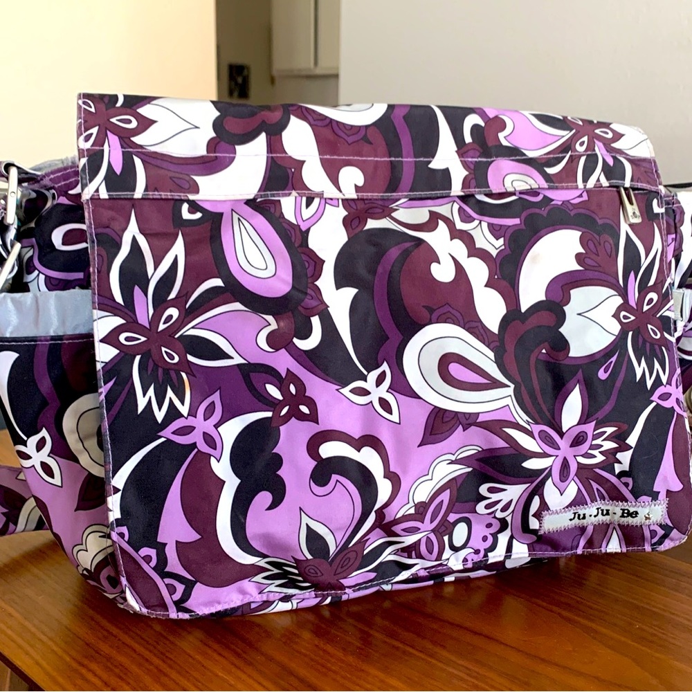 Jujube purple floral diaper bag
